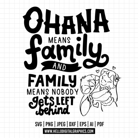 COD658- Ohana svg, Stitch svg, Disney svg, Cricut, Silhouette, Ohana means family svg