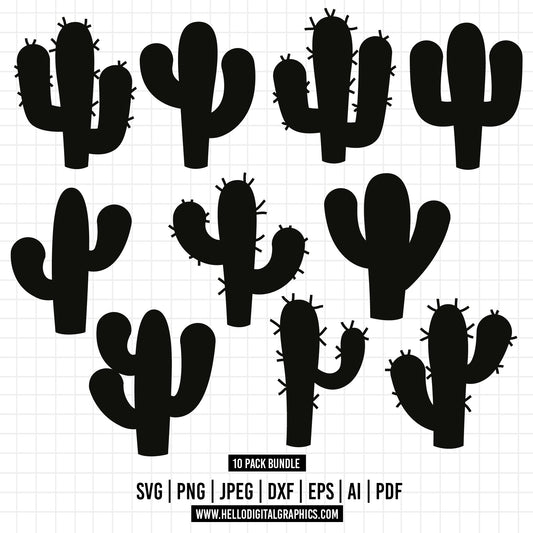 COD659- Cactus svg, Cactus png, Cactus SVG Bundles, Cactus Flower, Cactus Illustration, Cactus Vector,Line Art Illustration/INSTANT DOWNLOAD