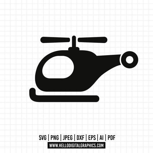 COD671- Helicopter SVG - Chopper Aircraft Rotorcraft Flight Silhouette Clip Art Cut File, Instant Download, Commercial Use, svg png jpg eps pdf, Vehicles svg