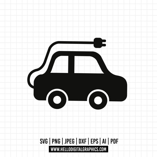 COD674- Electric Car Silhouette, Electric Car Svg, Electric Car png, Electric Car Cricut, Electric Car Outline, Electric Car Vector, DXF EPS pdf, Vehicles svg