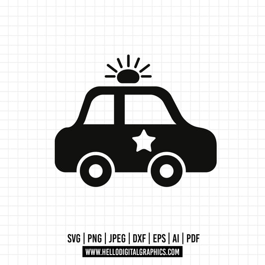 COD675- Police Car svg, Emergency Vehicle, Law Enforcement svg, Police Clipart, Police Icon, Cutting File, Vehicles svg