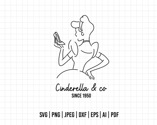 COD68- Cinderella & co svg, Princess svg, Princess for Cricut Silhouette, Outline svg, disney svg