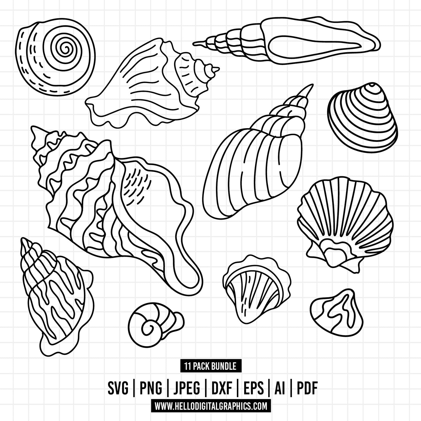 COD687- Seashell svg bundle, sea svg,  beach svg, Summer vibes svg