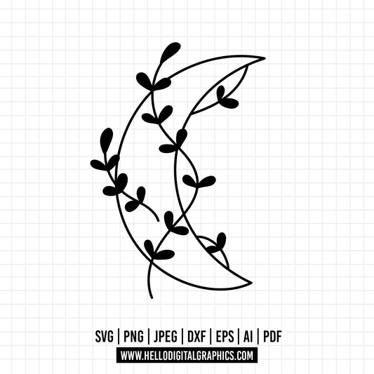 COD699- Moon svg, Flowers svg, forest svg, moon phases svg