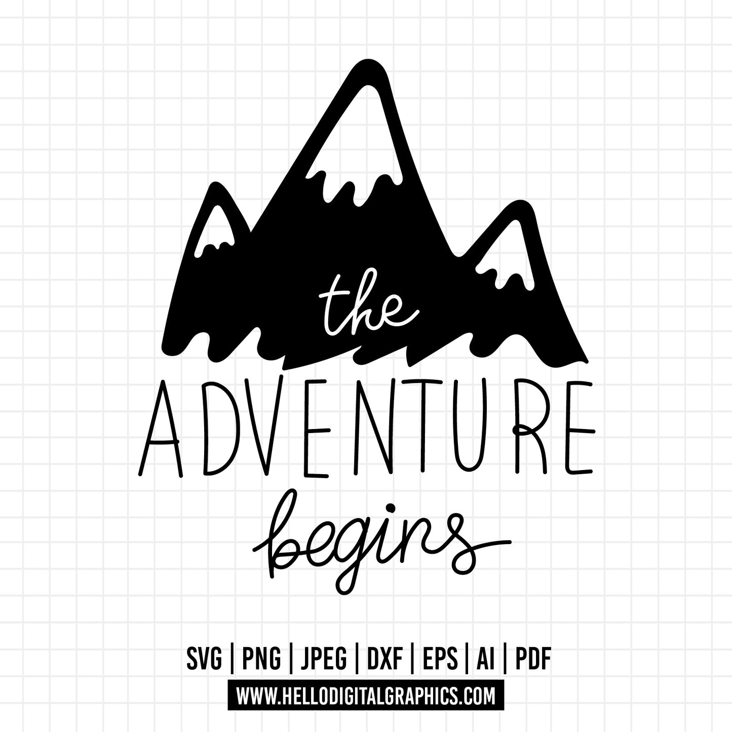 COD704- The adventure begins svg, Mountains svg, Natural Silhouettes, travel svg