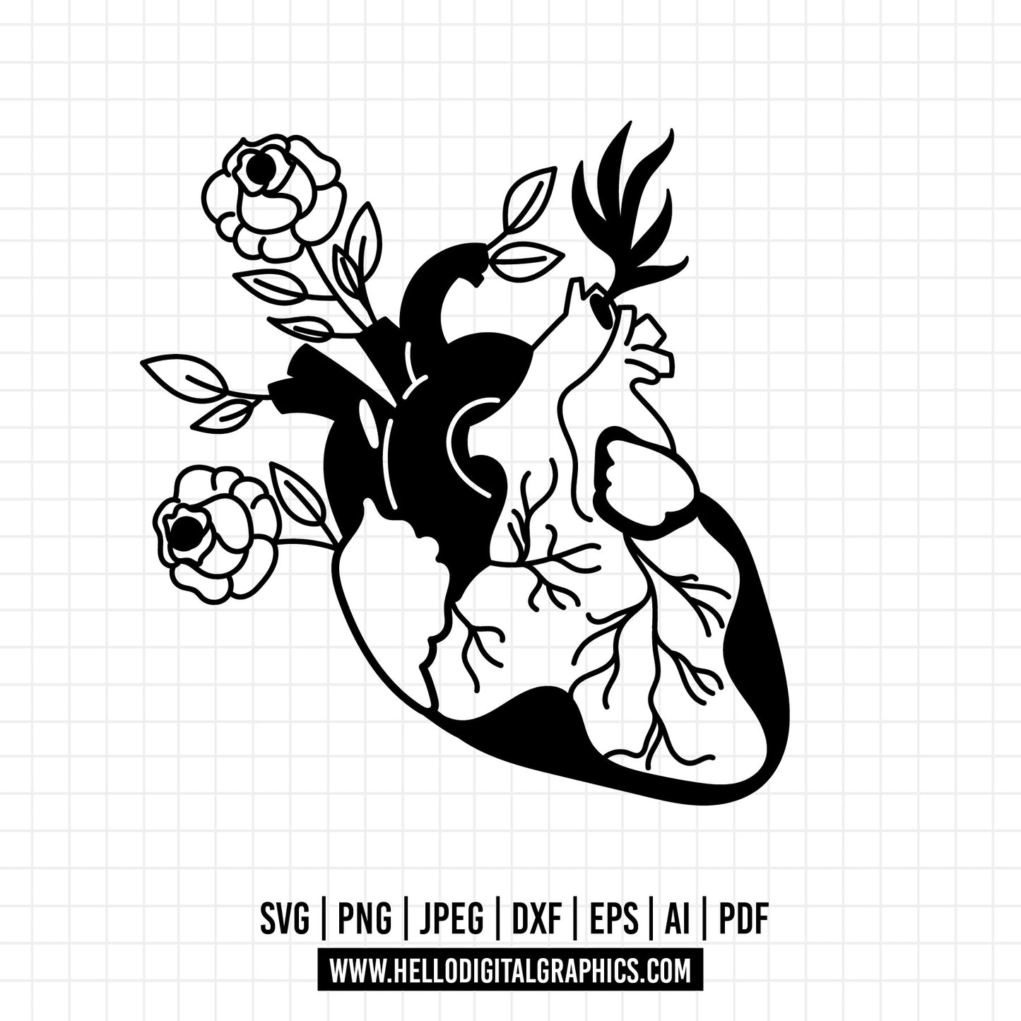 COD705- Doodle Heart svg, Self Love Svg, Heart svg, Hand-drawn svg, Cricut, Silhouette