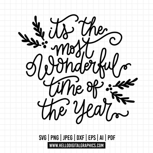 COD728- Its the most wonderful time of the year svg, Christmas svg, winter svg, christmas quote svg