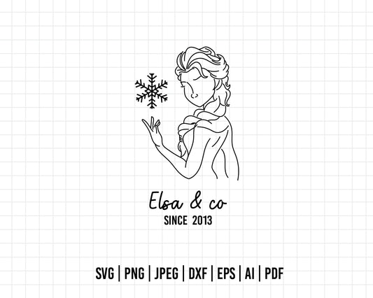 COD74- Frozen svg, Elsa & co svg, Anna svg, outline svg, cricut silhouette, Princess svg, Disney svg