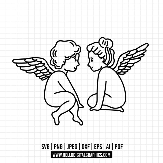 COD751- cherub angel svg, a little angel clipart, cute angel png, angel on clouds dxf logo, vector eps cut files for cricut and silhouette use