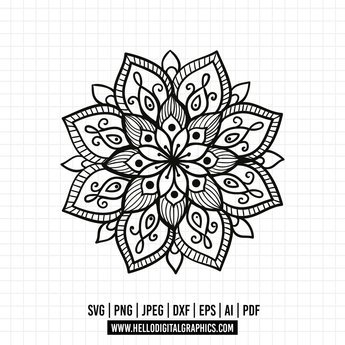 COD763- Mandala Svg, Meditation Svg, Spiritual Svg, Flower Svg