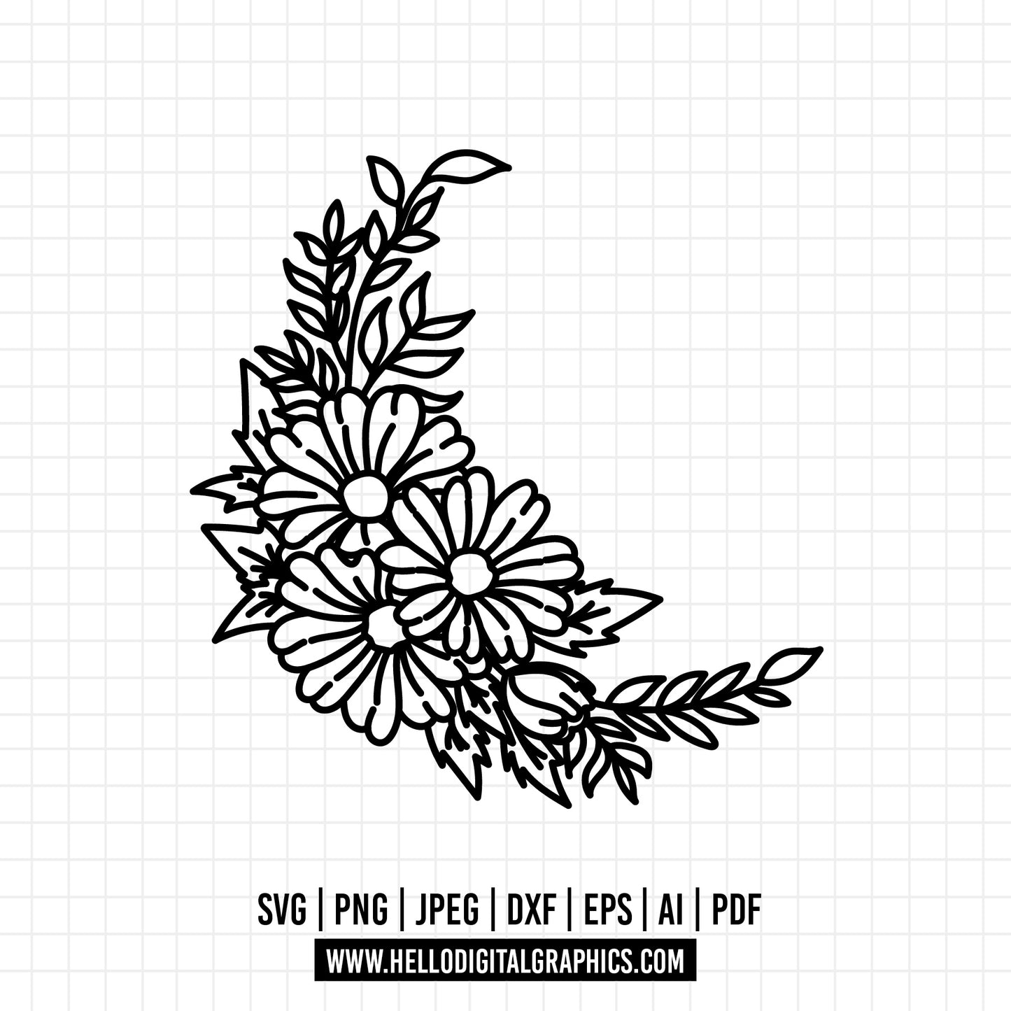 COD765- Moon svg, Flowers svg, flowers moon svg, moon phases svg