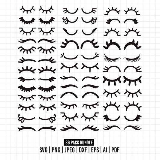 COD788- eyelash svg, eyelash bundle svg for cutting, eyelash png, unicorn eyelash svg, Eyelashes Girl SVG, Eyebrows SVG, wall eyelash svg