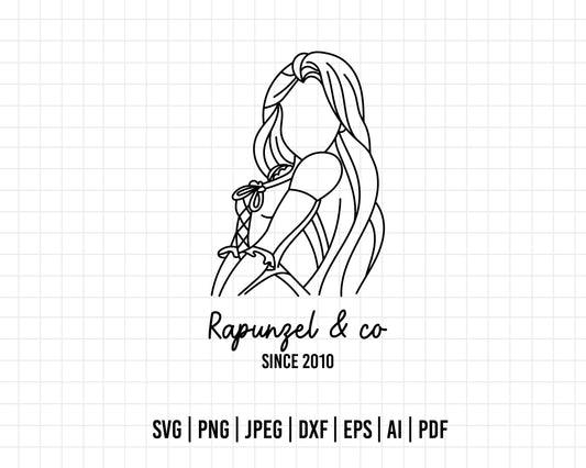 COD79- Tangled svg, tangled princess svg, rapunzel & co svg, Rapunzel svg, outline svg, disney svg, cutting files for cricut, silhouette