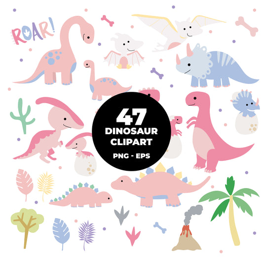 COD797 - Dinosaur clipart, kids dinosaur clipart, t-rex clipart, dino clipart, triceratops clipart files