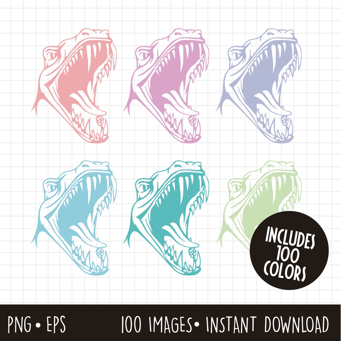 COD799 - Dinosaur Clipart, Jurasic Park Digital Clipart - Instant Download - PNG files included