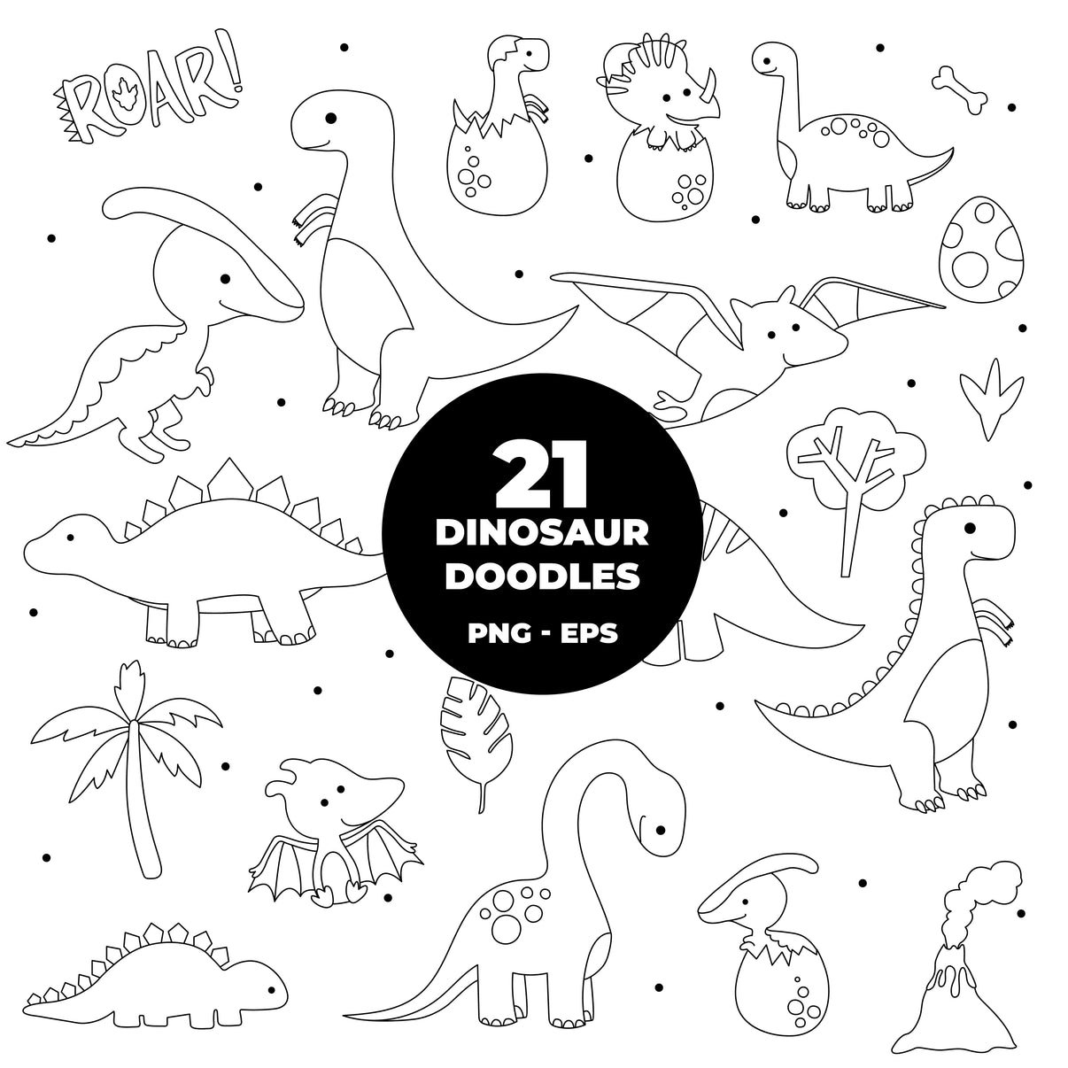 COD804 - Dinosaur clipart, kids dinosaur clipart, t-rex clipart, dino ...