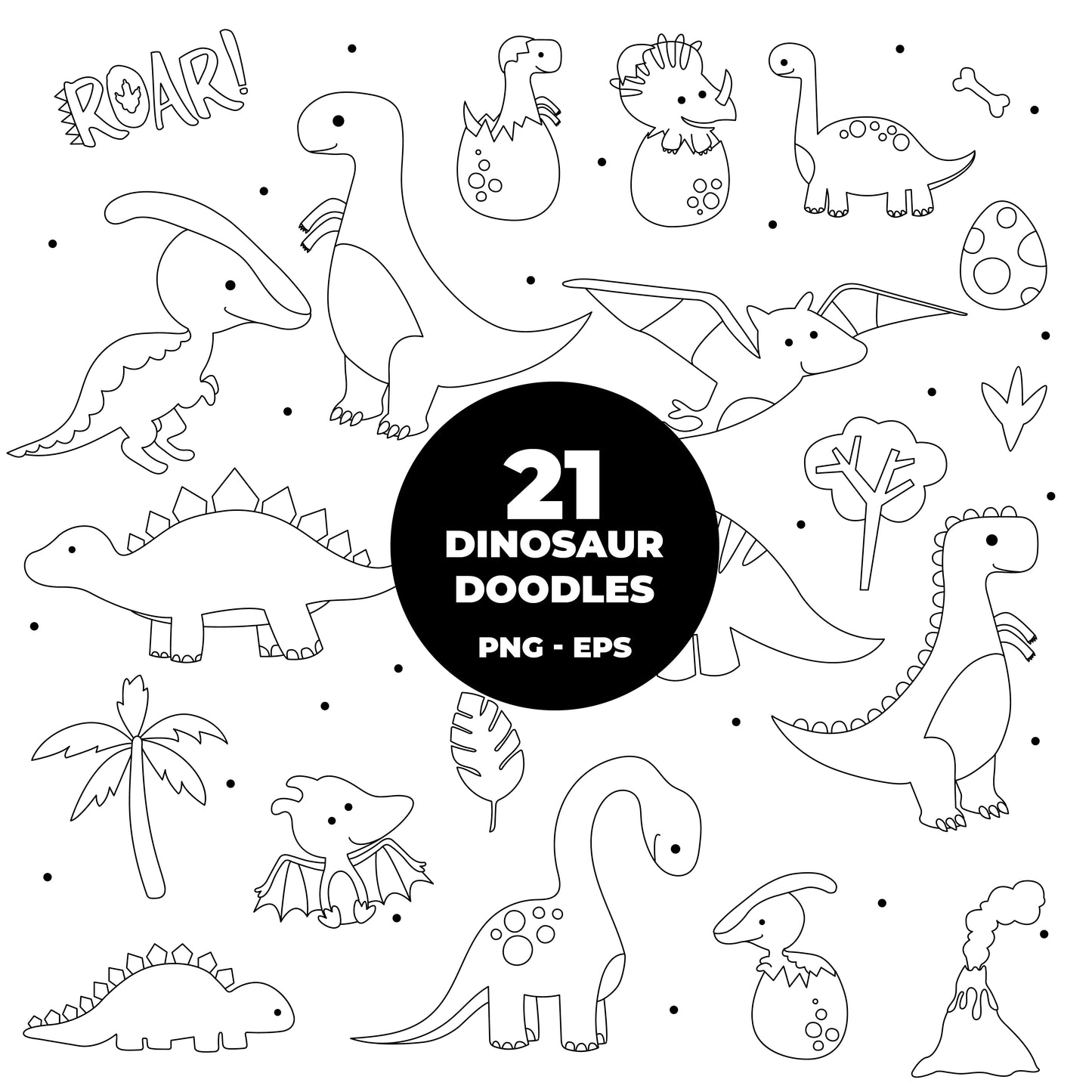 COD804 - Dinosaur clipart, kids dinosaur clipart, t-rex clipart, dino clipart, triceratops clipart files
