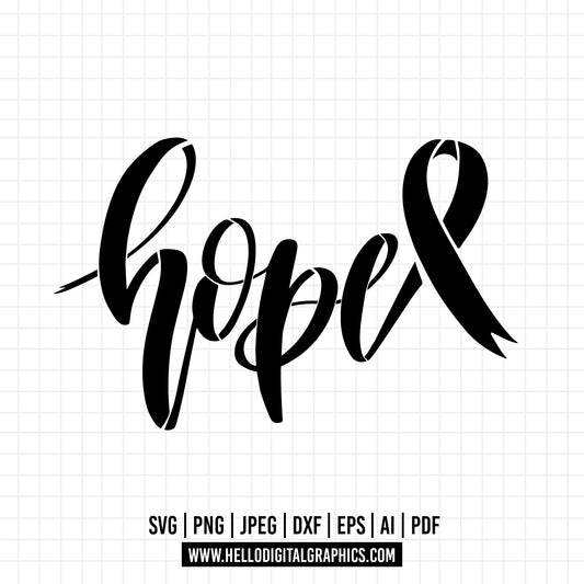 COD810- Hope svg, Breast Cancer Awareness Rainbow SVG, Cancer SVG, Rainbow svg, Cut Files for Cricut