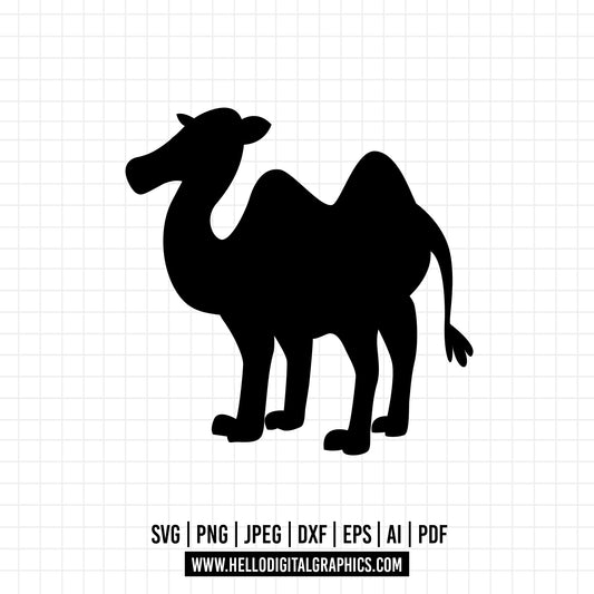 COD813- Camel Silhouette SVG, Camel Clipart, Animal Svg Cut Files, Svg, Dxf, Eps Png Jpg, Instant Download for Cricut Glowforge, Silhouette