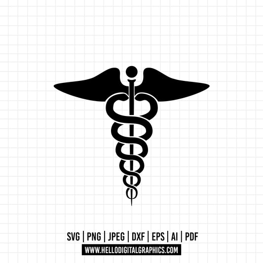 COD815 - Medical Symbol svg png eps dxf jpg pdf/healthcare svg/Caduceus Symbol svg/medical symbol clip art/caduceus clip art/snakes around pole svg