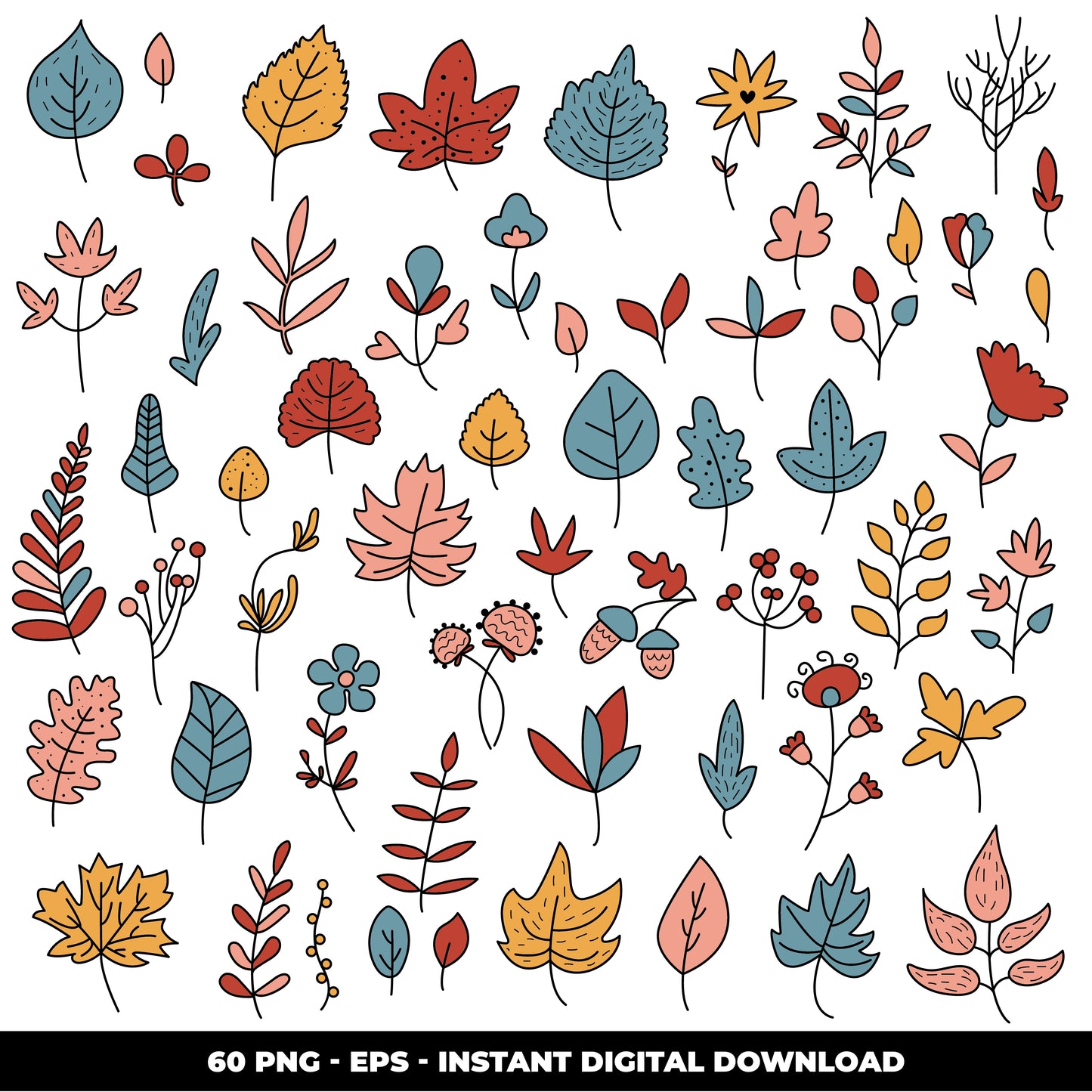 COD828 - Leaves clipart, Plant eps, Paper Leaves, Leaf Templates, Wreath, Cut Files, Leaf Clipart