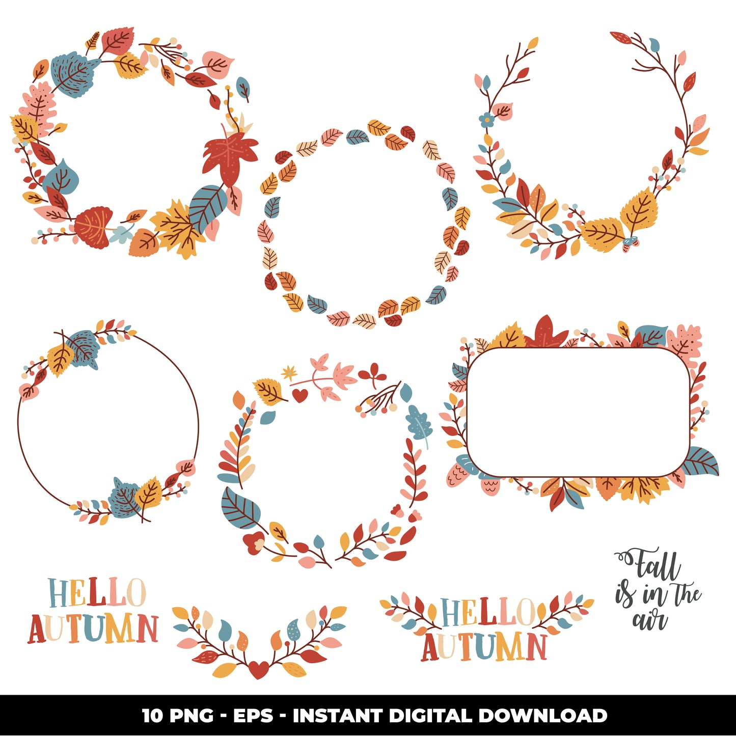 COD832 - Autumn leaves Clipart, autumn Clipart, fall printable, fall sillhouette , scrapbook cliparts/Instant Download, fall vector
