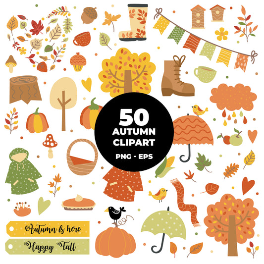 COD845 - Autumn clipart, fall clipart, Leaves clipart, Plants eps, Paper Leaves, Leaf Templates, Wreath