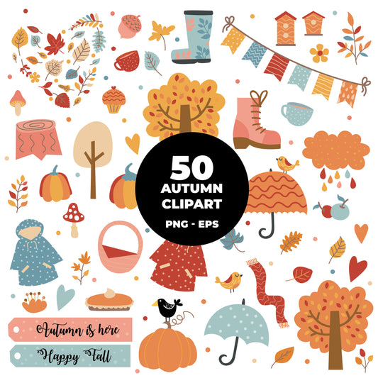 COD846 - Autumn clipart, fall clipart, Leaves clipart, Plants eps, Paper Leaves, Leaf Templates, Wreath