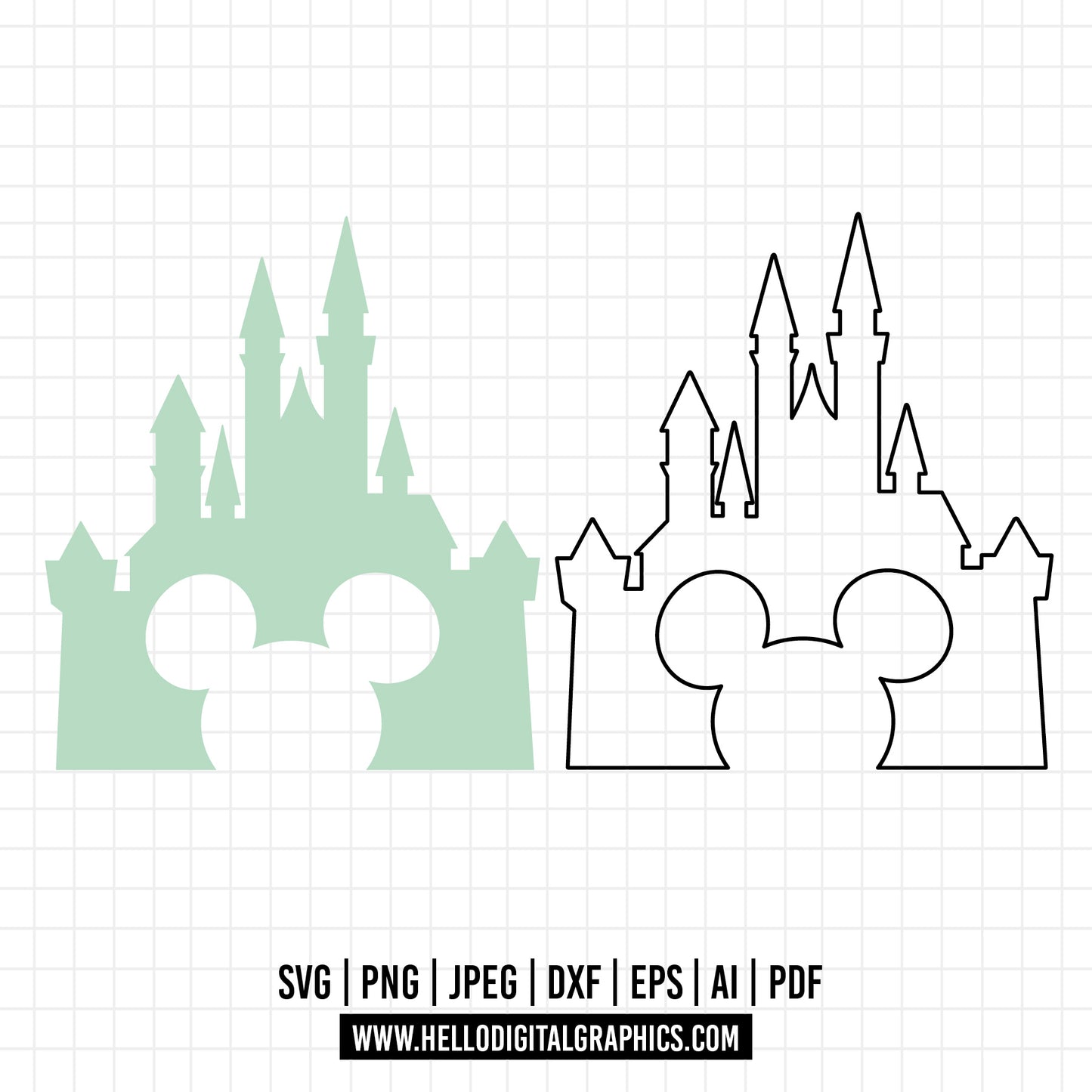 COD896- Castle svg, disney castle outline svg, disney svg, home svg, png, ,cricut, silhouette