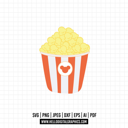 COD897 Mickey Popcorn svg, Park Snacks Food svg, Digital Download, Mickey SVG, Magic Kingdom PNG Instant Download