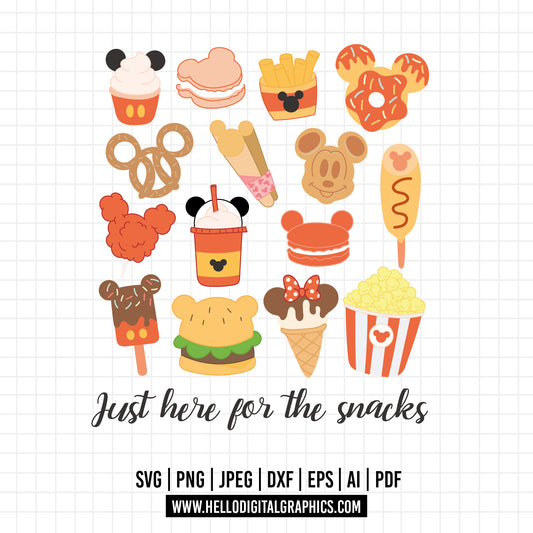COD906- Just here for the snacks svg, snackgoals svg, Snacks svg, Mickey Mouse Ears Head, Disney svg, mickey svg, Silhouette, Cricut