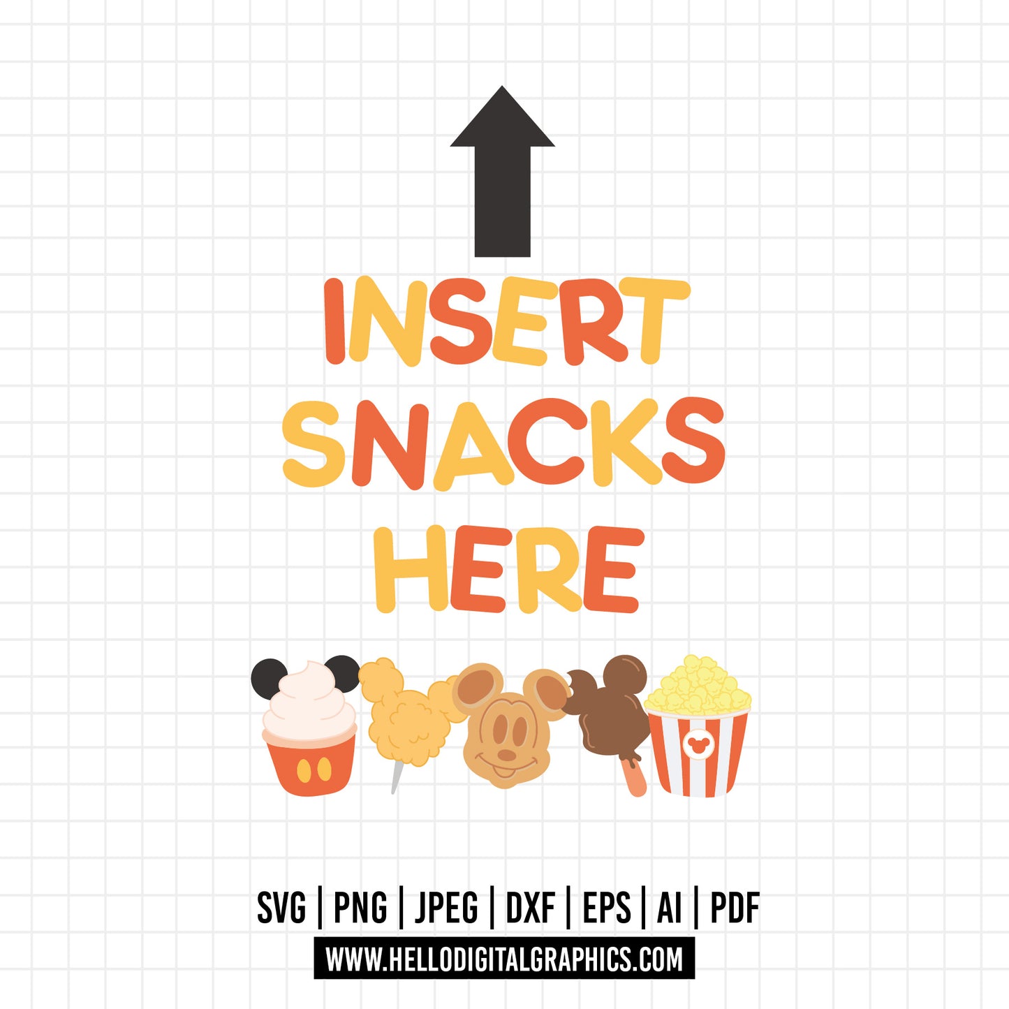 COD908- Insert snacks here svg, snackgoals svg, Snacks svg, Mickey Mouse Ears Head, Disney svg, mickey svg, Silhouette, Cricut