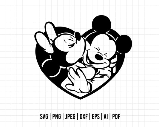 COD91- Mickey and Minnie Svg, Disney svg, Love svg, Valentine's day svg