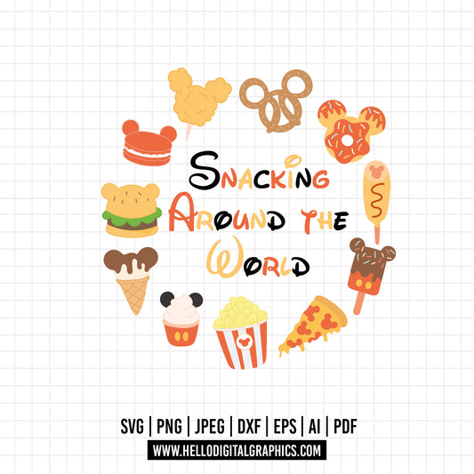 COD912- Snacking around the world svg, snackgoals svg, Snacks svg, Mickey Mouse Ears Head, Disney svg, mickey svg, Silhouette, Cricut