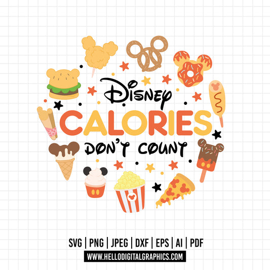 COD913- Disney calories don't count svg, snackgoals svg, Snacks svg, Mickey Mouse Ears Head, Disney svg, mickey svg, Silhouette, Cricut