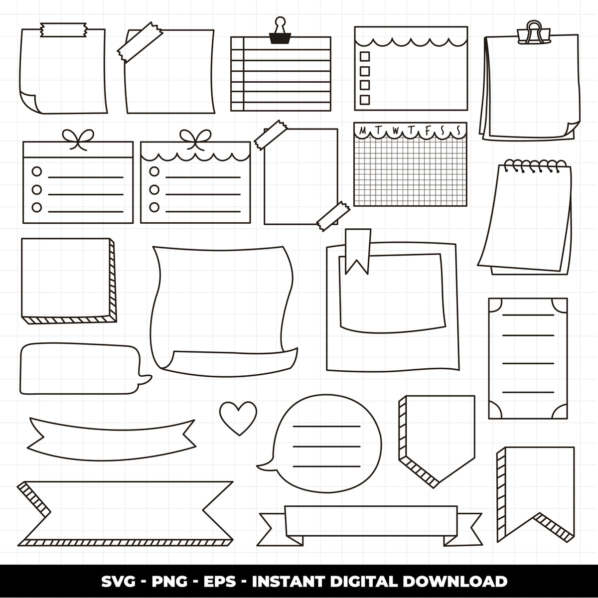 Jernel Svg COD916 Bullet journal svg, bujo clipart, Notes Clipart, school Clipart ...