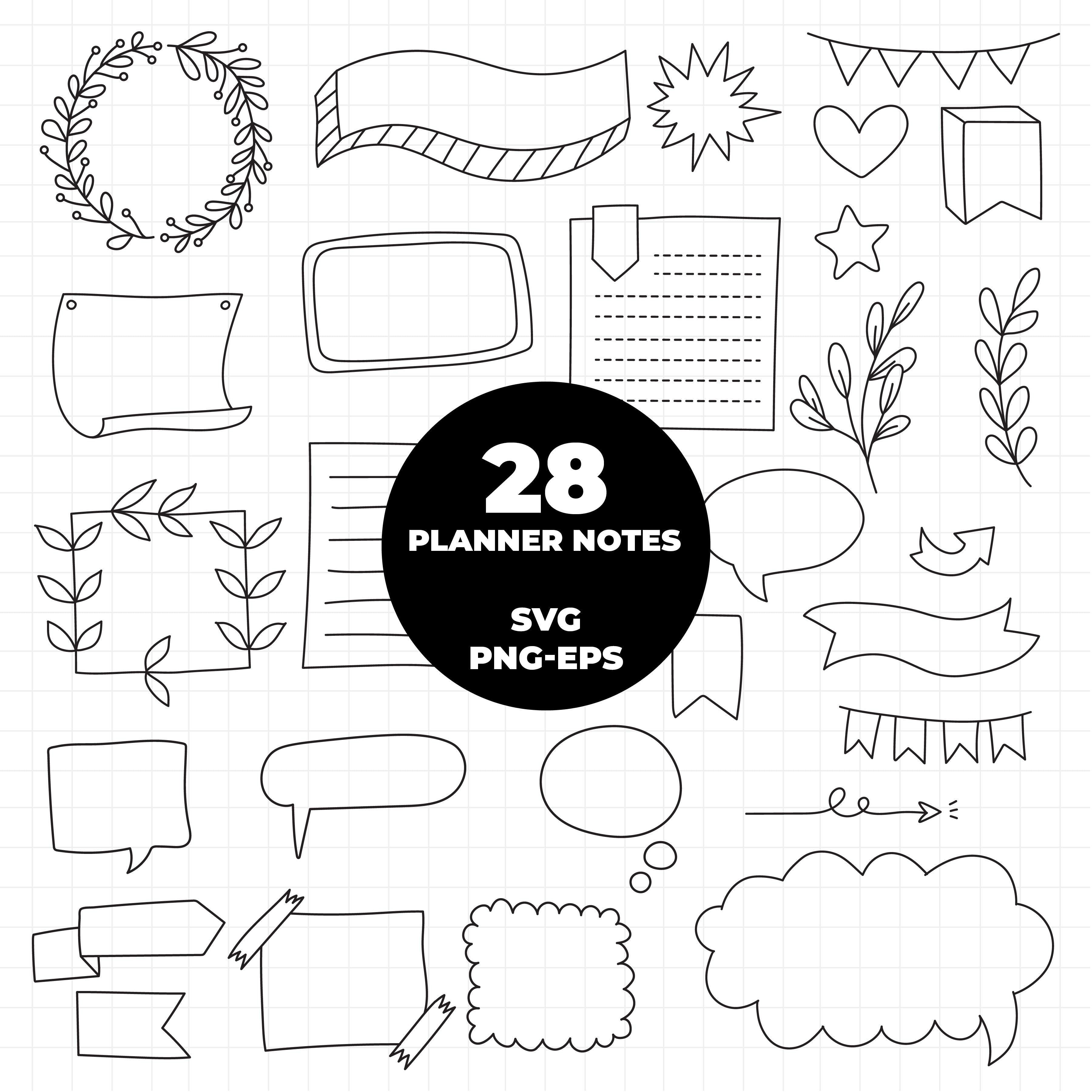 Jernel Svg COD917 Bullet journal svg, bujo clipart, Notes Clipart, school Clipart ...
