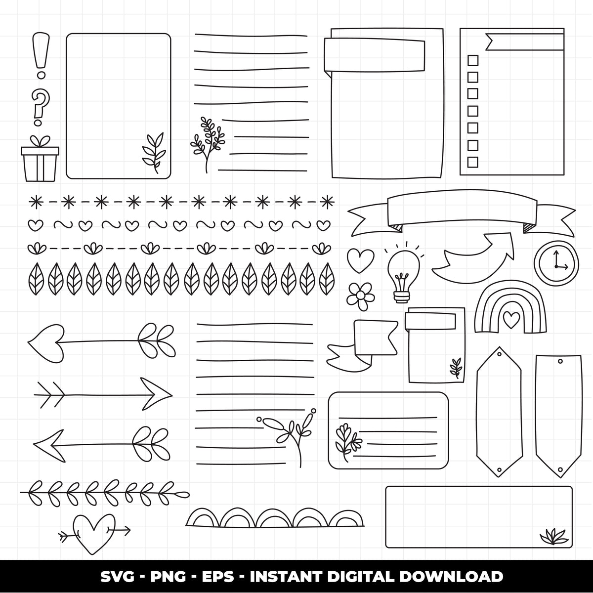 Jernel Svg COD920 Bullet journal svg, bujo clipart, Notes Clipart, school Clipart ...