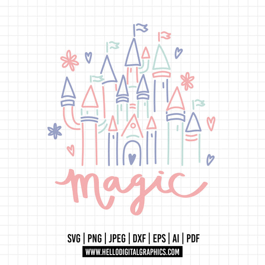 COD922- Castle svg, disney castle svg, disney svg, magic svg, cricut, silhouette