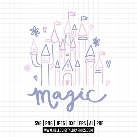 COD923- Castle svg, disney castle svg, disney svg, magic svg, cricut, silhouette