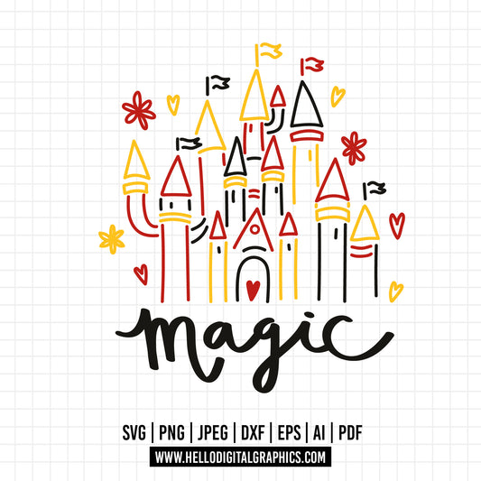 COD924- Castle svg, disney castle svg, disney svg, magic svg, cricut, silhouette