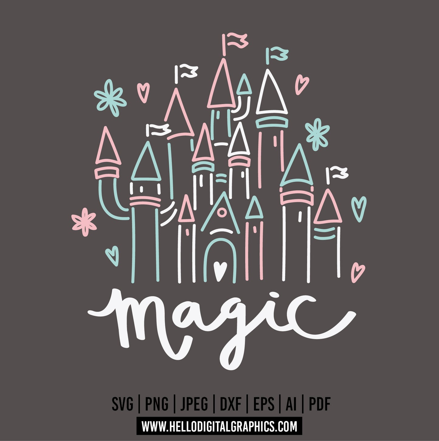 COD925- Castle svg, disney castle svg, disney svg, magic svg, cricut, silhouette