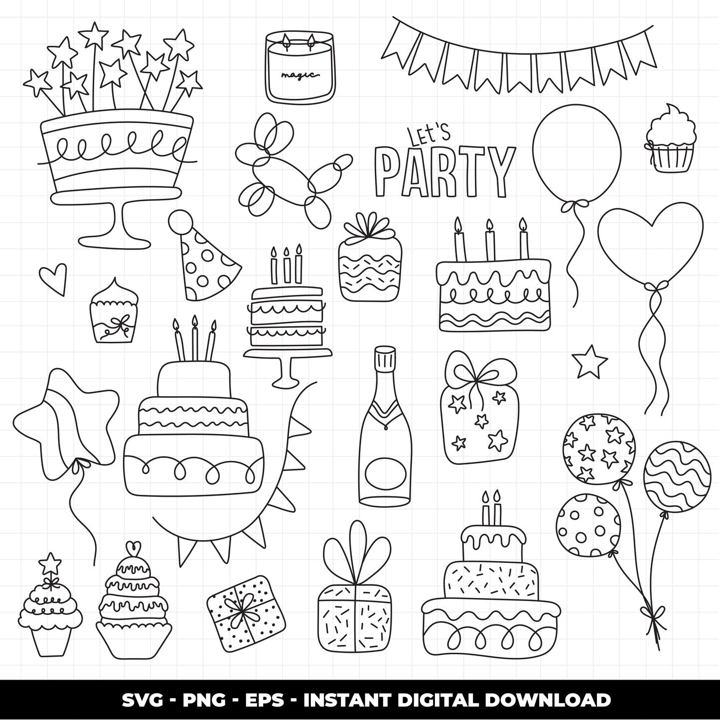 COD928 Happy birthday svg, birthday clipart, cake svg, birthday vector, party svg