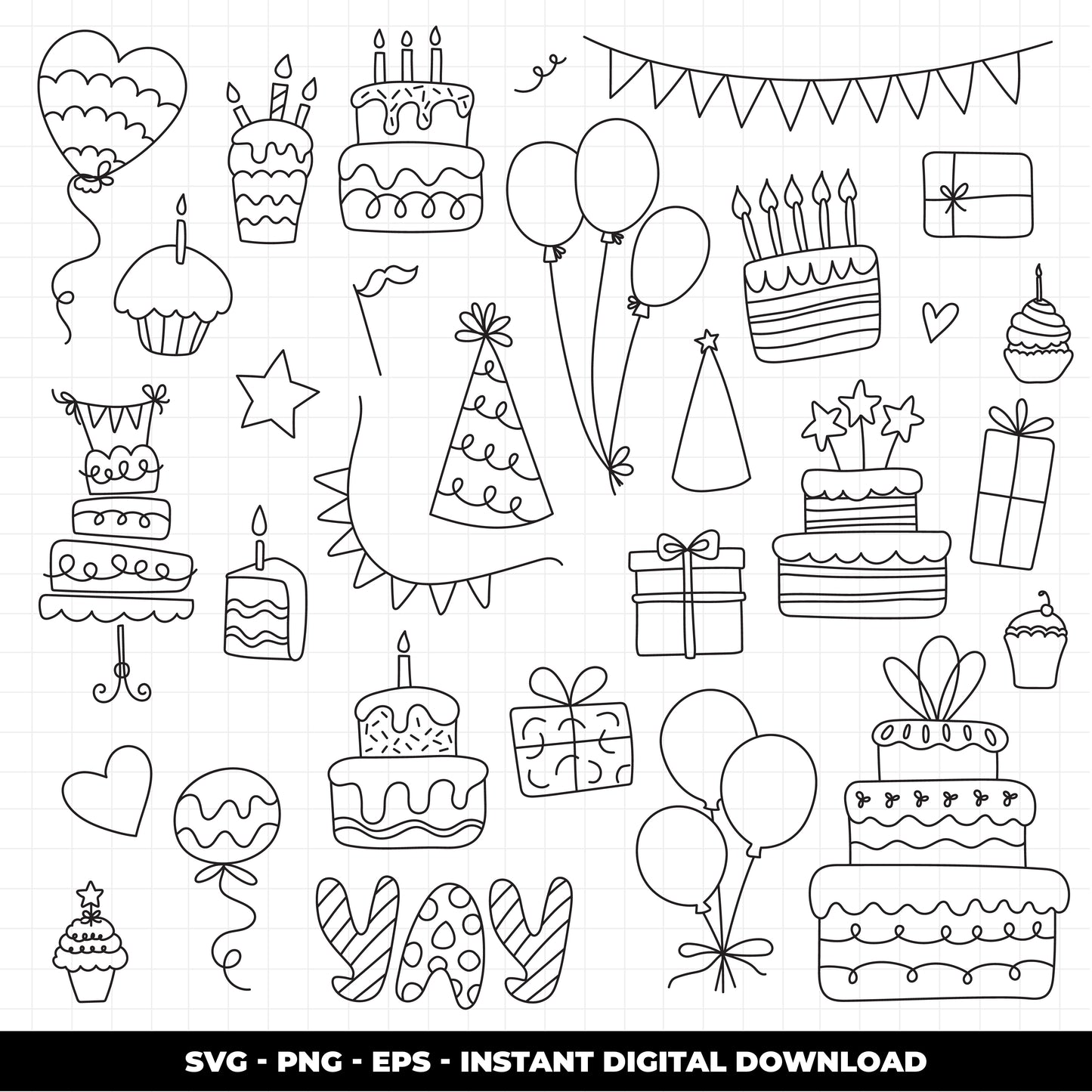 COD929 Happy birthday svg, birthday clipart, cake svg, birthday vector, party svg