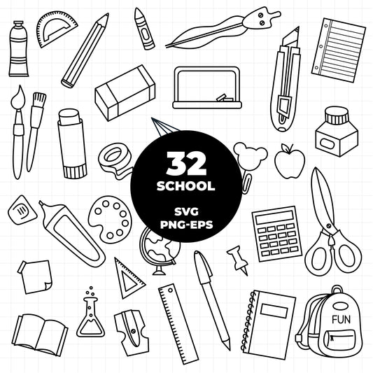 COD930 School elements svg, school clipart, Bullet journal svg, bujo clipart, Notes Clipart