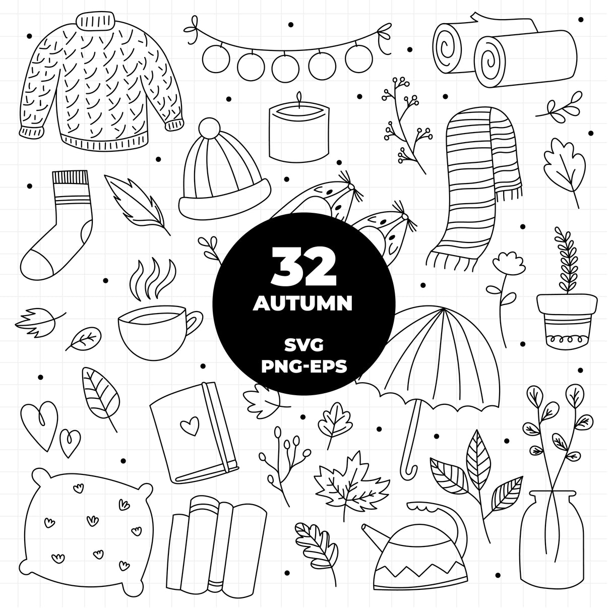 COD937 Autumn svg, fall clipart, Leaves clipart, Plants svg, fall svg ...