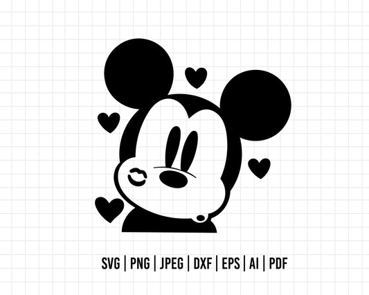 COD94- Mickey Svg, Mickey kiss svg, Disney svg, Love svg, Valentine's day svg