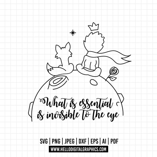 COD955- The Little Prince and the fox SVG, The Little Prince Svg, The Little Prince Clipart, Le Petit Prince Art, Cricut, Silhouette