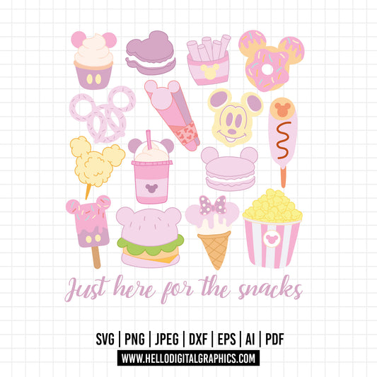 COD969- Just here for the snacks svg, snackgoals svg, Snacks svg, Mickey Mouse Ears Head, Disney svg, mickey svg, Silhouette, Cricut