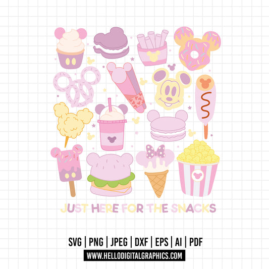 COD970- Just here for the snacks svg, snackgoals svg, Snacks svg, Mickey Mouse Ears Head, Disney svg, mickey svg, Silhouette, Cricut